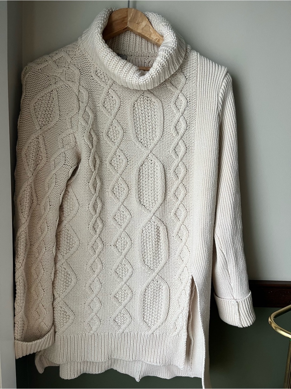 Tristan Ivory Cable Turtleneck Sweater